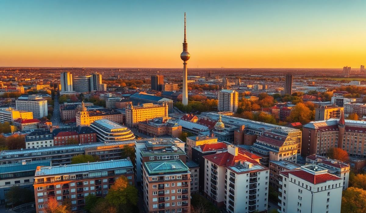 Berlin Skyline mit Fernsehturm — Marktreports der Bezirke